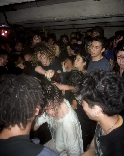 A packed basement show